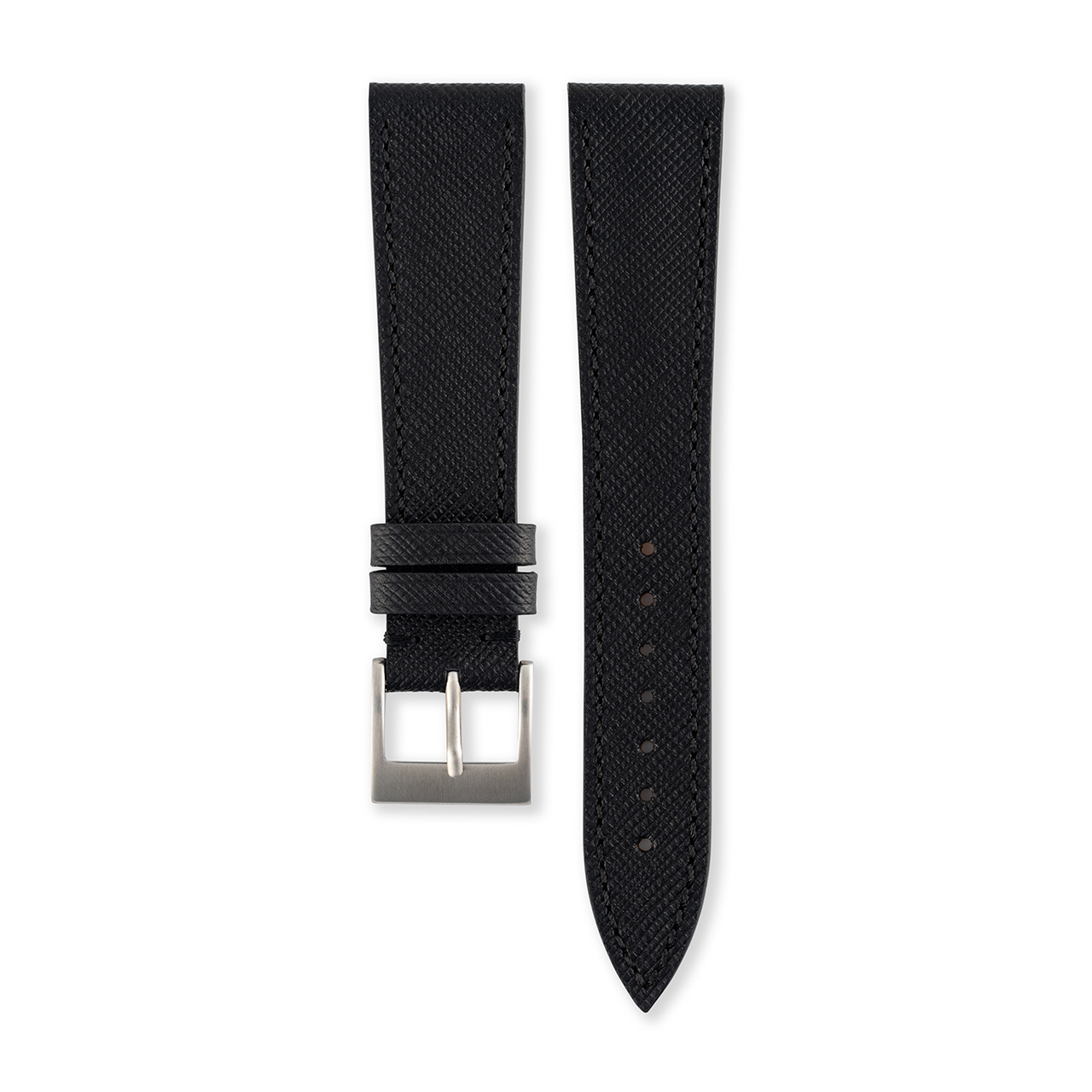 Saffiano Midnight Black Leather Strap - OYSTERBAR